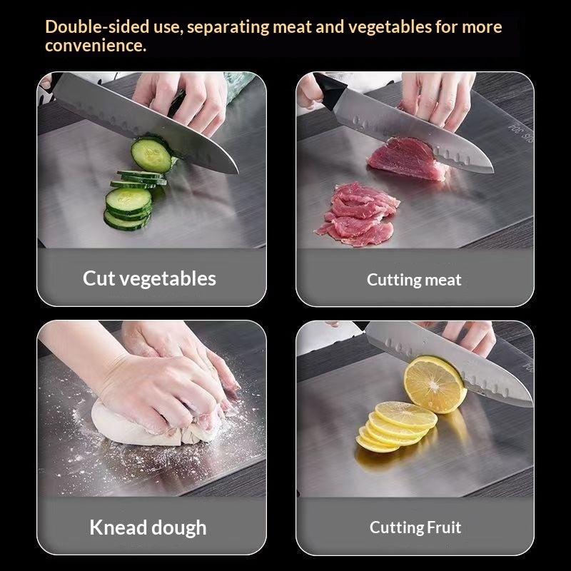 Stainless Steel Cutting Board - Mold-resistant Double-sided For Kitchen Use