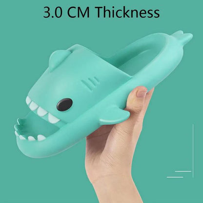 Fashion Cartoon Shark Shape Soft Sole Slippers Unsiex Platform Bathroom Cloud Sandal Non-Slip Flip Flops Women Men Indoor Slides