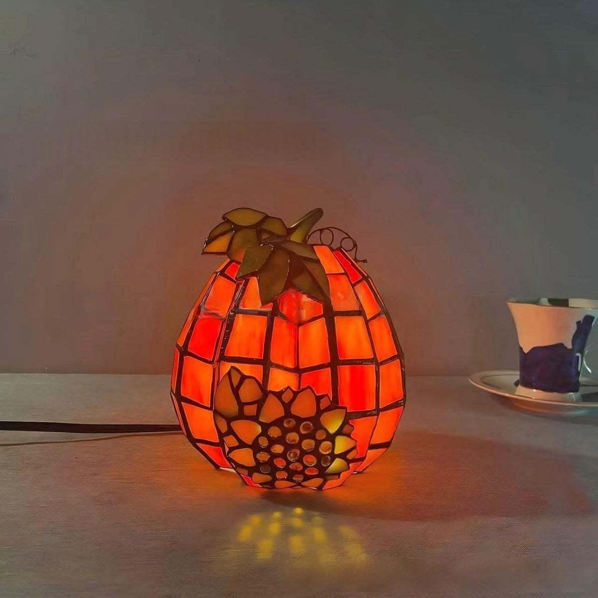 Tiffany-style Pumpkin Halloween Lantern