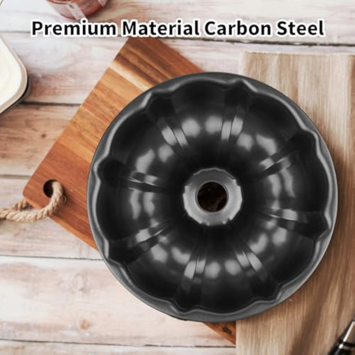 Non-stick Cake Pan Heavy Duty Carbon Steel Fluted Tube Round Cake Baking Pan Pound Cake Pan Buntz Cake Pan Tube Bakeware Cake Mold Baking Mold For Jello Gelatin Chocoflan Flan