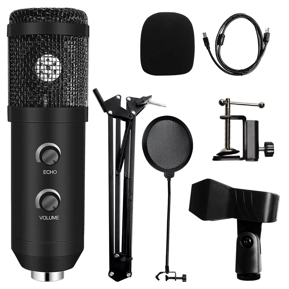 USB Microphone with Arm E20 Condenser Computer Mic Stand with Ring Light Studio Kit for Gaming Youtube Video Record 2021 Upgrade