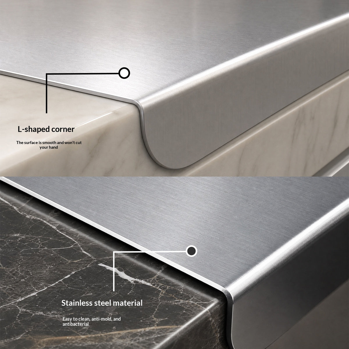 Stainless Steel Cutting Board - Mold-Resistant - Kitchen Supplies