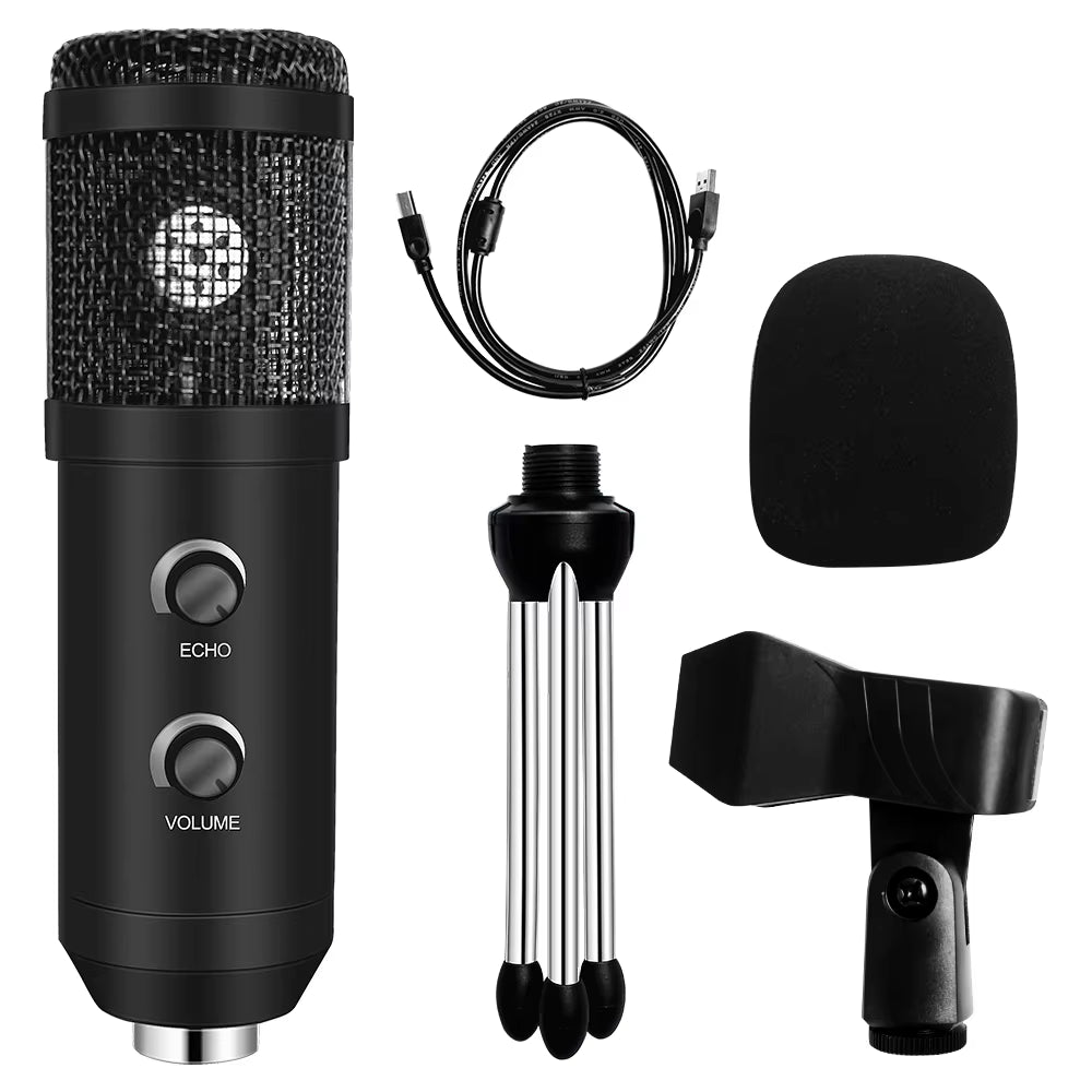 USB Microphone with Arm E20 Condenser Computer Mic Stand with Ring Light Studio Kit for Gaming Youtube Video Record 2021 Upgrade